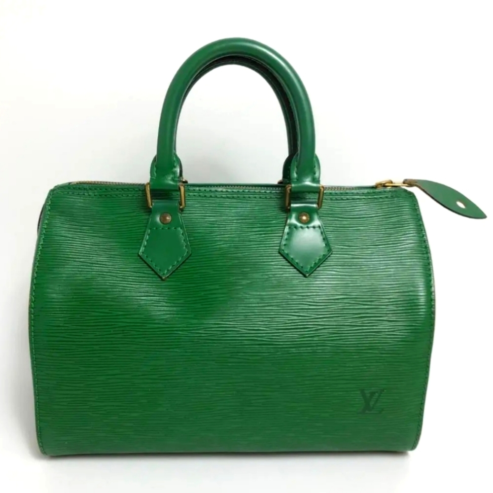 Pre-loved Louis Vuitton Green Epi Speedy